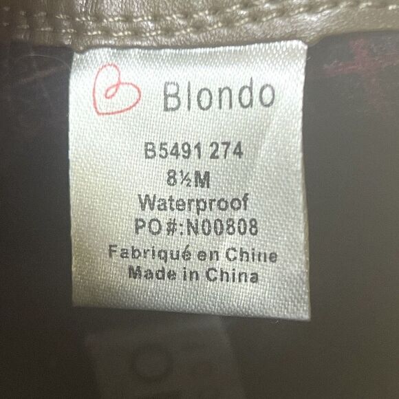 Blondo Waterproof Womens 8.5M Low Heel Ankle Booties Comfort Casual Brown Nubuck - Picture 9 of 10